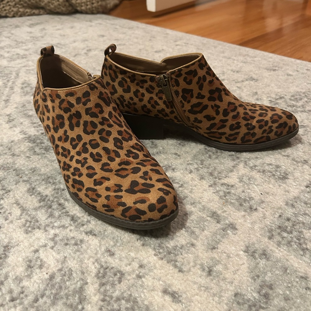 Xappeal Brown Leopard Ankle Booties